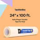 Transfer Tape for Vinyl, 24 inch x 100 feet, Paper with Layflat Adhesive. American-Made Application Tape for Craft Cutters and Sign Makers