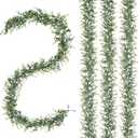 4 Pack Artificial Eucalyptus Garland, 5.5ft Faux Eucalyptus Vines with Lifelike Silver Dollar Leaves, Handmade Greenery Garland for Wedding Arch Decor, Table Runner, Home Party Backdrop