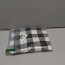 Smiry Round Picnic Tablecloth, Elastic Waterproof Fitted Vinyl Tablecloths for 18"-24" Tables, Flannel Backed Buffalo Plaid Table Cover for Dining, Camping, Outdoor, Black and White