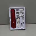 Professional Manicure Pedicure Set - Cordless Electric Foot Nail Care Trimmer Buffer Tools - 5 Speeds, Rechargeable, Thick Nails (Red)