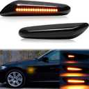 Smoked Lens Sequential Amber LED Side Marker Turn Signal Light for BMW E60 E90 E92 E93 E82 E46 E83 E91 128i 135i 328i 335i E61 E88 E91 Front Fender Dynamic Indicator