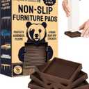 CasterMaster Rubber Feet Non-Slip Furniture Pads Square - 3 x 3 in Brown 8-Pack - Floor Protectors for Chairs & Hardwood Floors - Keep Furniture from Sliding