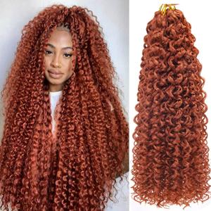 7 Packs Curly Crochet Hair GoGo Curl Crochet hair for Women 350 24inch Black Deep Wave Braiding hair,Synthetic Bohemian Crochet Braid Water Wave Crochet hair Extensions