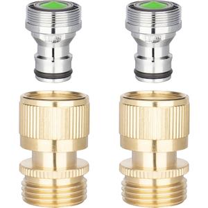 WHK Kitchen Quick Connect Faucet Adapter, Portable Bathroom Sink Faucet Snap Adapter to Garden Hose 15/16 In.-27M or 55/64 In.-27F x3/4 inch GHT Female for Washer, Indoor Sink (2 Packs)