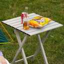 SUNNYFEEL Folding Camping Table - Lightweight Aluminum Portable Picnic Table, 18.5L x 18.5W x 24.5H Inch for Cooking, Beach, Hiking, Travel, Fishing, BBQ, Indoor Outdoor Small Foldable Camp Tables