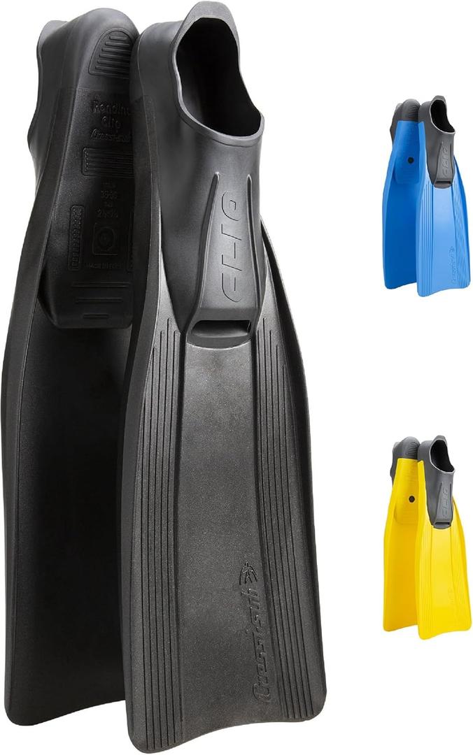 Everlasting Family Fins for Snorkeling & Diving | CLIO made in Italy by Cressi: quality since 1946 (US Man 5.5/6.5 | US Lady 6.5/7.5 | EU 37/38, Black)