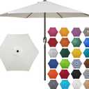 7.5 ft Patio Umbrella, Yard Umbrella, Outdoor Market Umbrella with Push Button Tilt Crank (Creamy White)