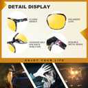 10 x Night Vision Driving Glasses Polarized Anti-glare, HD Yellow Tinted Glasses for Women Men (A07 Flower/Yellow)