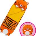 Happy Nappers: Pillow & Sleepy Sack: Large - Tiger Tobi - 66 x 30, 2-in-1: Plush Animal Opens Into Sleeping Bag, Soft Play & Nap Character, Kids 3+