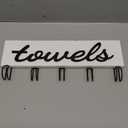 Mkono Towel Holder Wall Mounted Towel Rack Bathroom Decor Rustic White Wood Towel Hooks to Hang Towels Bathroom Robe Coat Clothing, Bath Towel Hanger Storage Home Decor Organizer,Small