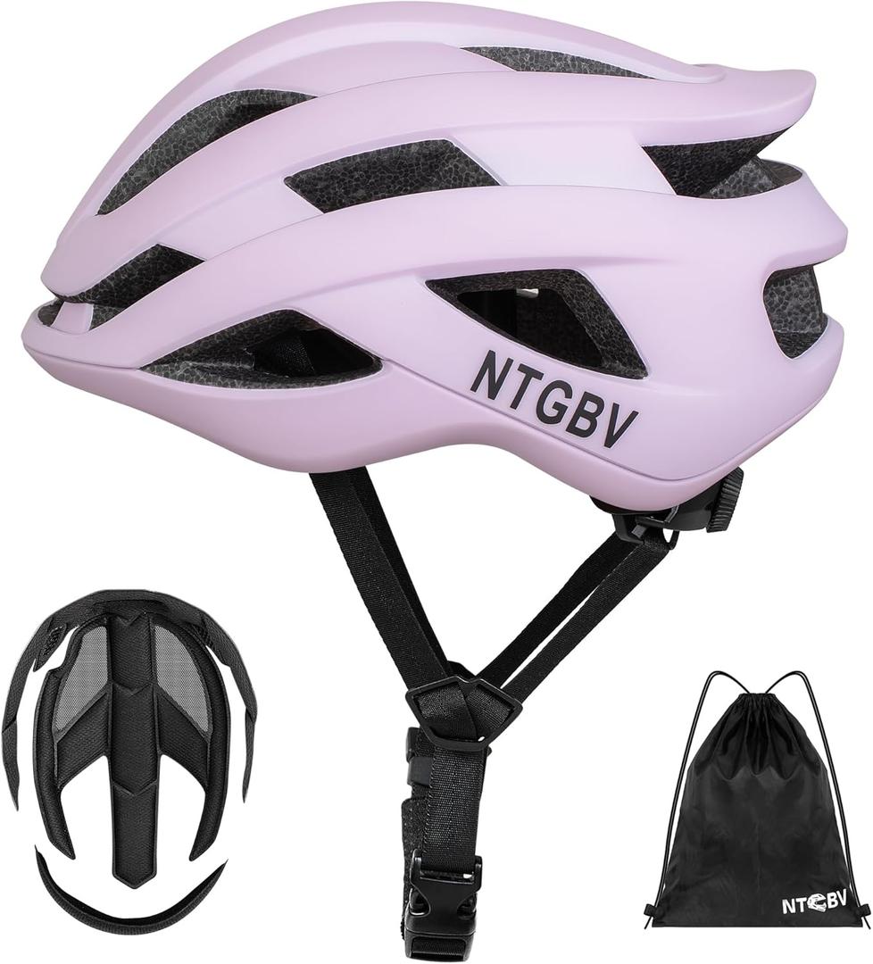 Adult Bike Helmet for Men/Women with Helmet Bag 2Removable Moisture Liners Adjustable Dial Comfort Fit Lightweight Shockproof CPSC Safety Certified for Road/Urban-Commute/MTB