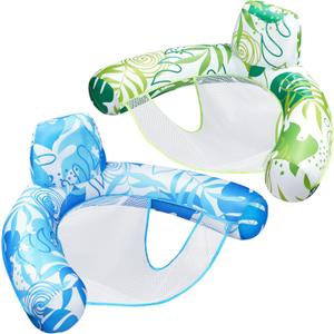 SLOOSH Pool Floats Chairs Adult,2 Pack Floating Water Hammock Chair,Inflatable Lounge with headrest for Adults,Blow up Pool Noodles Floats for Swimming Party Summer Water Fun