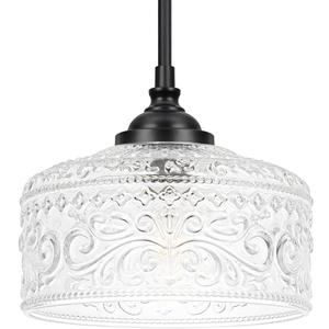 Black Vintage Pendant Lights Kitchen Island, Adjustable Height Kitchen Island Lighting, Bathroom Pendant Light with Clear Glass Shade- Dual Mount Ceiling & Hanging Fixtures with 90 Swivel for Decor