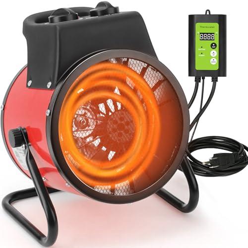 Greenhouse Heater with Thermostat, Outdoor Heaters for Patio, Fast Heating, Overheat Protection, Electric Space Heaters for Winter Plants, Grow Tent, Green House, Flower Room, Garage, Patio