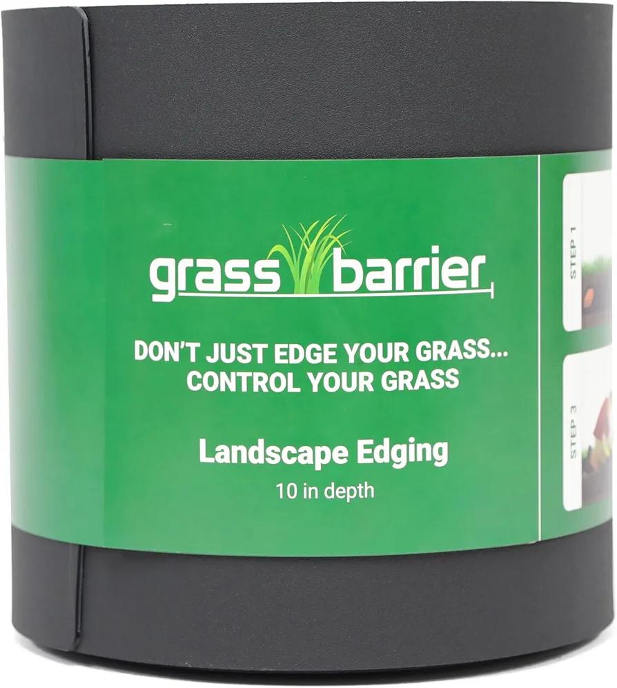 12 Gauge 60 Feet Grass Weed Barrier Landscape Edging 10 inch Depth Flexible Border Roll Lawn Landscape Garden Edging for Backyard Driveway Path Sidewalk