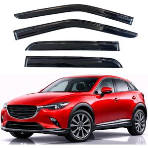 KPY Rain Guards Fit for 2016-2021 Mazda CX-3, Out-Channel Window Visors Vent Wind Deflectors 4PC, Car Accessories for 16-21 Mazda CX3
