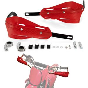 PSLER 2PCS Dirt Bike Hand Guards - Fits 0.86 inch (22mm) & 1.1 inch (28mm) Handlebars, ATV Handguards, PP Plastic & Aluminum, Compatible with Off-Road Bikes, Motocross, MX, ATV, Red