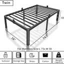 ROIL 18 Inch Twin Bed Frame with Rounded Corner and Headboard Hole Mattress Retainers 3500LBS Metal Heavy Duty Steel Slats No Box Spring Needed Platform Noise-Free Easy Assembly