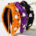 Halloween Headband for Women Black Halloween Headbands with Crystal Ghost Designs Hair band 1Pcs