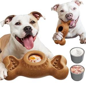 Frozen Treat Toy, Indestructible Dogs Toy for Large/ Medium Breed, Frozen Dog Treat Holder to do Keep Them Busy to Reduces Anxiety, Easy to Clean (Coffee)