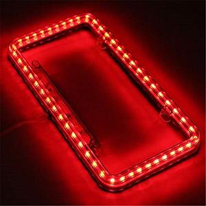 12 V 54 LED Color Light License Plate Frame Acrylic Plastic License Plate Cover-Red