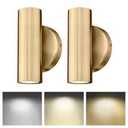 Cargifak Wall Sconces Set of Two, 2Light Brass Wall Sconce, Indoor Up and Down Wall Lamp, Wall Light for Bedroom Bathroom Stair Hallway, WL48302WBB2pk