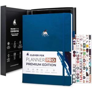 Clever Fox Planner Pro Premium  Luxurious Weekly & Monthly Planner with Budget Organizer for Productivity & Goals, Undated, A4 (Mystic Blue) (A4 (8.5" x 11"))