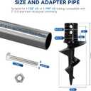MATINA Dock Pole Auger for Aluminum Dock Pole, Dock Post Auger, Dock Auger for Making Floating Dock Hardware with Stainless Steel Bolts and Nuts for 2" O.D. Tubing Anchor or Dock Post, 2 Pack