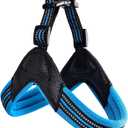 Dog Harness No Pull Ultra Soft Breathable Padded Pet Harness 2 Adjustable Botton, 3M Reflective Pet Harness for Dogs Easy Control for Dogs (M, Blue)