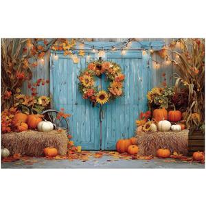 Fall Backdrop, 70.87x45.28 Inch Autumn Leaves Sunflowers Pumpkins Harvest Backdrop Banner Thanksgiving Party Decorations for Baby Shower Birthday Photo Props