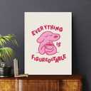 Pink Dog Wall Art - Motivational Positive Affirmations Quote Poster, Cute Animal Print for Kids Bedroom & Nursery Decor, Inspirational 'Everything is Figureoutable' Artwork (30X45cm Framed, colorful)