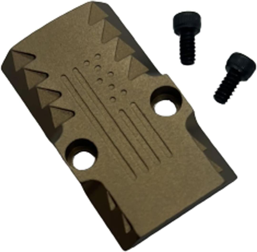 GOTICAL RMR Cover Plate for Glock 17 19 26 Cut Slides, Aluminum Black Finish (Design 3)
