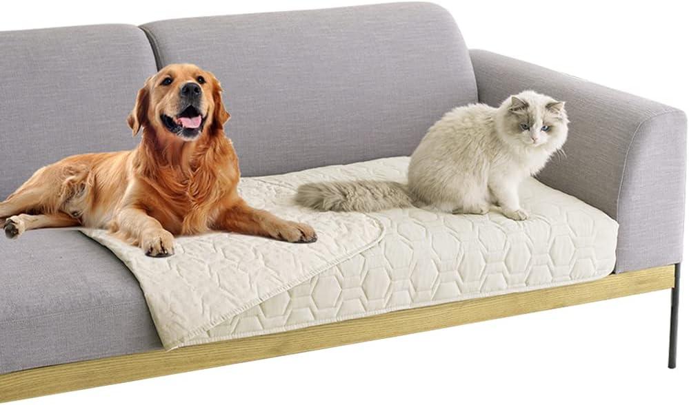 Waterproof and Anti-Slip Dog Bed Cover and Pet Blanket Sofa Pet Bed Mat car Incontinence Mattress Protectors Furniture Couch Cover for Most Cats Dogs, Pets30x70-Ivory (30x70Inch (Pack of 1))
