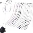 Frienda 8 Pcs Eyeglass Chains Beaded Glasses Chain for Women Stylish Elegant Sunglasses Strap Holder Around Neck (Cool Color)