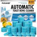 Automatic Toilet Bowl Cleaner Tablets,Blue toilet seat, Descale & Deodorize, Septic-Safe, Continuous Cleaning, Fresh Scent, Drop-In Tank Cleaner effective to use Works with Toilets 50 Pack-Fresh Scent