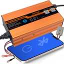 12V 24V 36V 48V Smarter Adjustable Lithium Battery Charger with Anderson Plug. Bluetooth APP Control, LIFEPO4 Battery Charger. 16FT, 3-Stage Charge Technology, for Golf Cart, Truck, RV, Boat and More