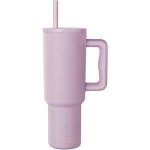 Simple Modern 40 oz Tumbler with Handle and Straw Lid | Leak-Proof Insulated Stainless Steel Water Bottle Travel Mug Cupholder Use | Gifts for Women Men Him Her | Trek Signature | Lavender Mist