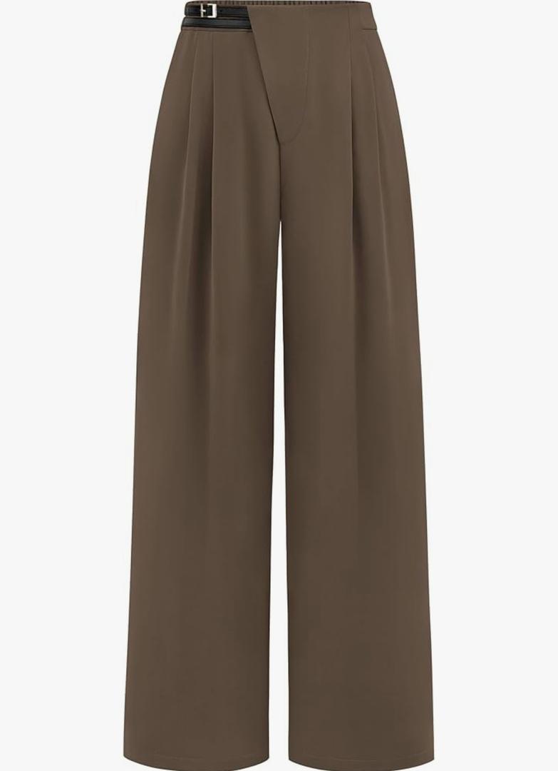 PRETTYGARDEN Women's Wide Leg Dressy Pants High Waisted Fashion Business Casual Work Office Trousers Palazzo Pant 14