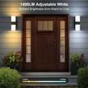 XMCOSY+ Smart Outdoor Wall Lights, 1400LM RGBCW Porch Lights 2-Pack, 10.8"L x 3.54"W x 4.45"H