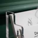 SEVENY Business Card Holder, Clear Acrylic Cards Organizer Stand for Men and Women, Business Cards Case Rack 1 Pack, Holds 180 Cards-3 Slot