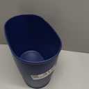iDesign Slim Plastic Bathroom Trash Can, Small Garbage Bin for Bedroom, Office, Desk, Dorm, Navy Blue