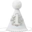 Snowflake 1st Birthday Hat - Winter Wonderland Cone Hat For Girls