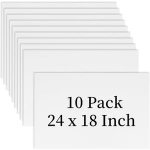 10 Pack 18'' x 24'' Large White Corrugated Plastic Sign Blank Board Double Sided for Garage Sale, Rent, Birthday Party, Guidepost Decorations