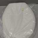 Gerber Elongated Toilet Seat with Cover, Soft Close, No Slam, Quick & Easy Install, Heavy-Duty Plastic, Adjustable Fit for Standard Elongated Toilets, Durable & Fade-Resistant, Biscuit G009921309