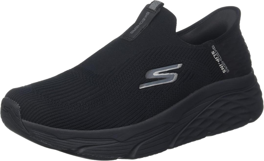 Skechers Mens Max Cushioning Slip-ins - Athletic Slip-on Running Walking Shoes with Memory FoamSneaker (13, Black)