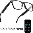 Giwbeiv AI Smart Glasses for Men and Women with Chat GPT, Bluetooth Translation Glasses with 164 Languages and Color-Change Lens, Music Playback, Hands-Free Calls, UV & Blue Light Protection, Black