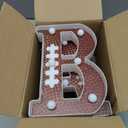Realspring Baby Shower Sign Babe Marquee LED Letters Battery Operated Light up Centerpieces Glowing Home Table Party Decor for Boy Girl Gender Reveal Birthday, 8.26''(Football Baby,Brown)