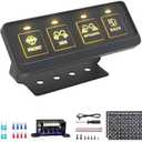 FLY KAN 4 Gang Multifunction Switch Panel, Wireless Remote Control Offroad Light Switch Panel Waterproof Universal Circuit IC Control System Switch Pod for 12V-24V Truck SUV ATV UTV Car etc.