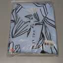 Women's Short Sleeve Swing Tunic Mini Dress Button Up Blouse Shirt Summer Loose Casual Flowy A Line Short Dress (Blue Flower) Size XL