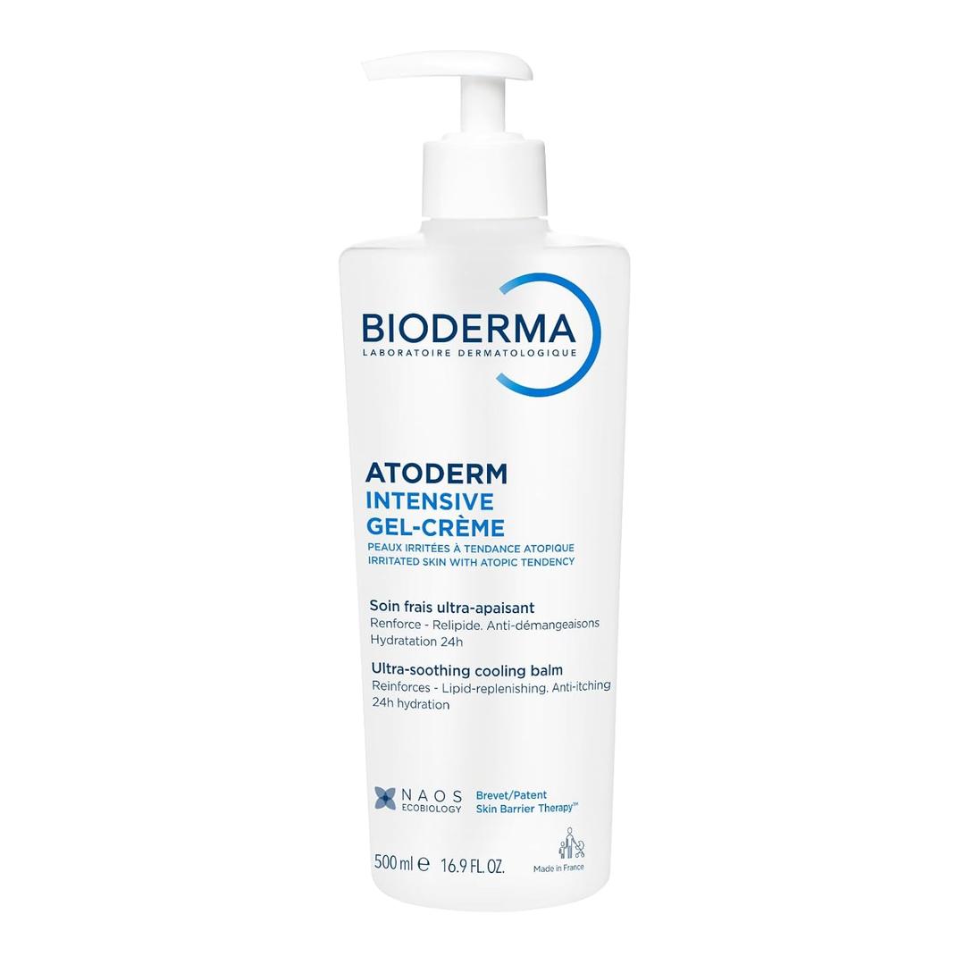 Bioderma Atoderm Intensive Gel-Cream, Soothing Body Moisturizer for Dry to Atopic Sensitive Skin, 24-Hour Hydration, 16.9 Fl Oz